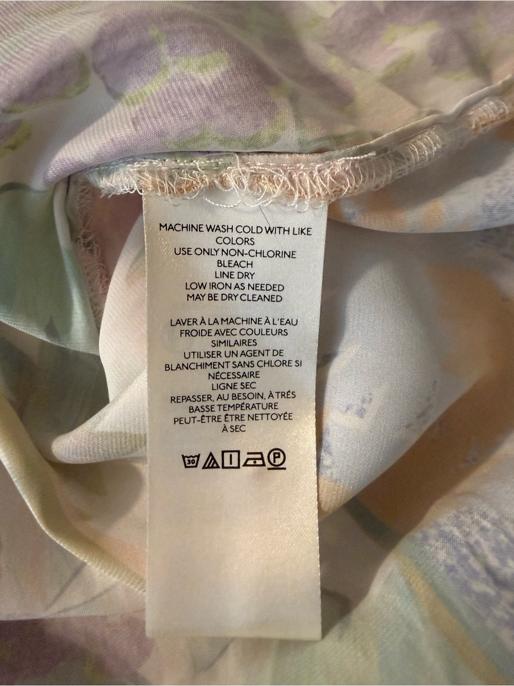 Anthropologie Abstract Patchwork Floral Silky Button-Down Blouse - Picture 6 of 7